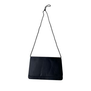 Vintage Black Satin Mini Shoulder Bag Y2K Evening Crossbody Purse Goth Style